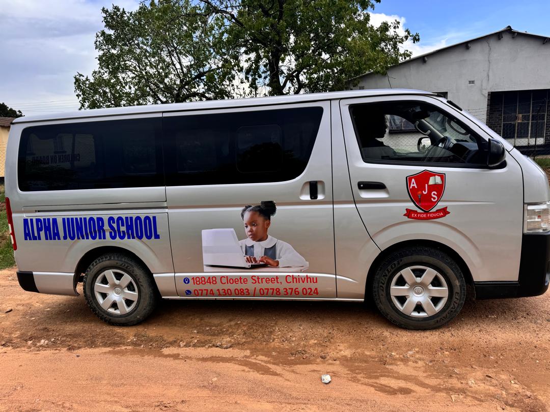 School transport vehicle ready for student pickup