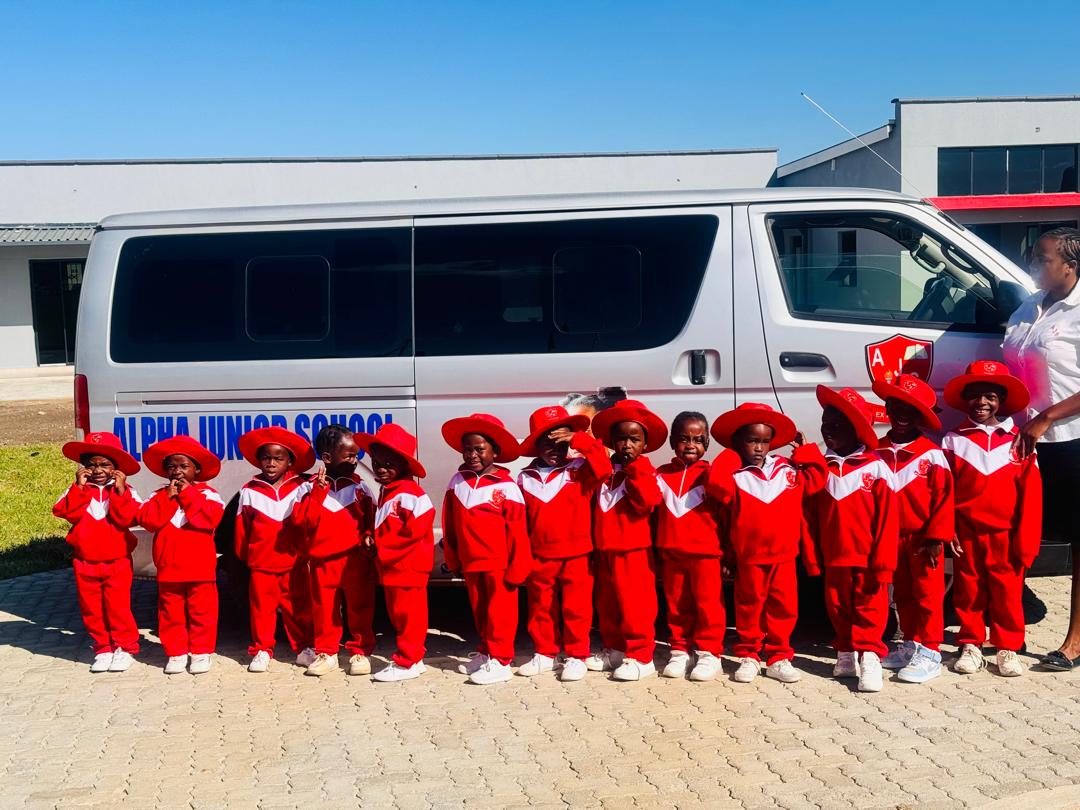 School transport vehicle for student pickup and drop-off